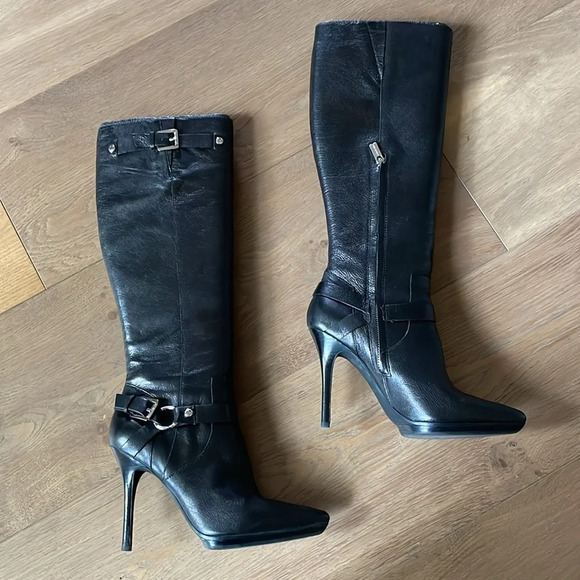 Michael Kors Cheyenne Leather Boot Black Size 8.5 - Picture 12 of 16